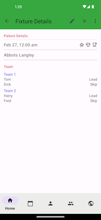 Fixture Team Detail